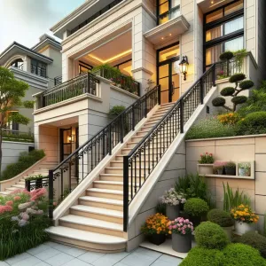 Zewnętrzna Klatka Schodowa W Domu Jednorodzinnym